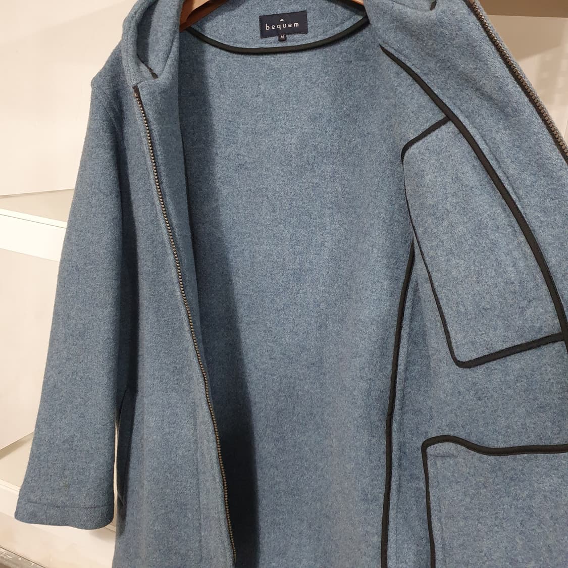 일본 빈티지 bequem 후드 모 코트 M 상품이미지7