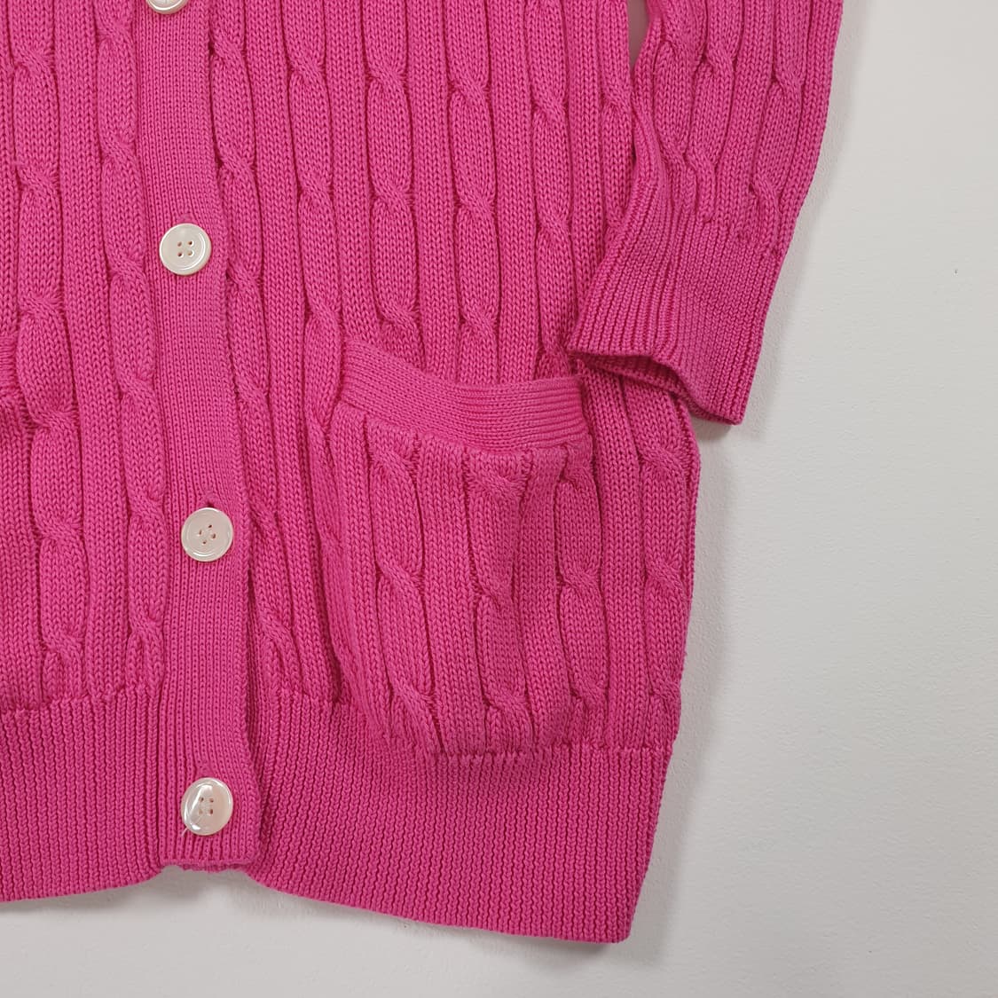 랄프로렌 핑크 케이블 니트 가디건 상품이미지4