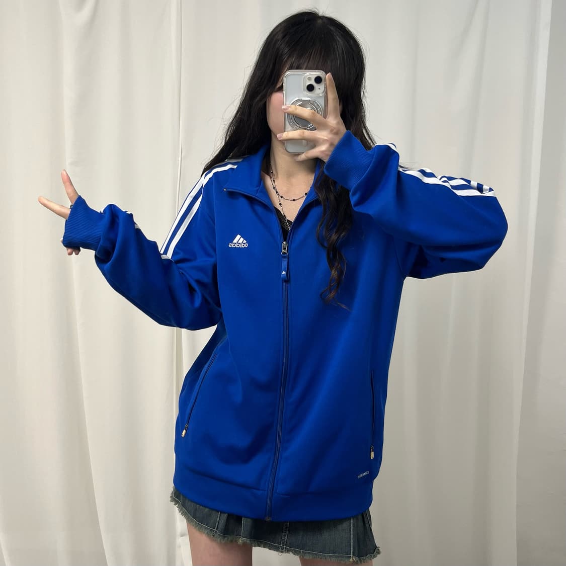 Adidas blue jersey  ⋆ 110 size ⋆ 어깨 50 가 상품이미지2