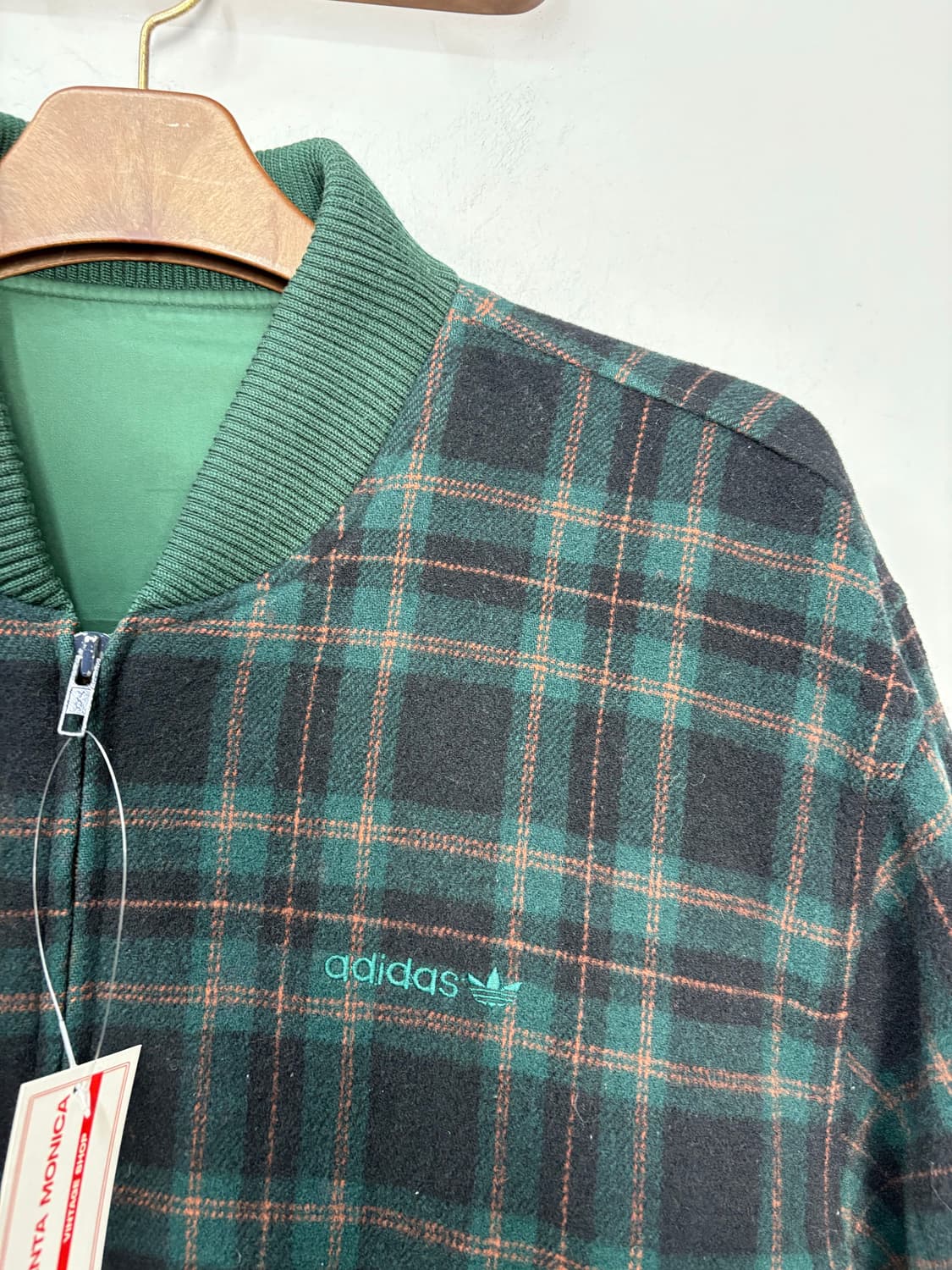 아디다스 빈티지 그린 체크 리버시블 자켓 A3245 상품이미지3