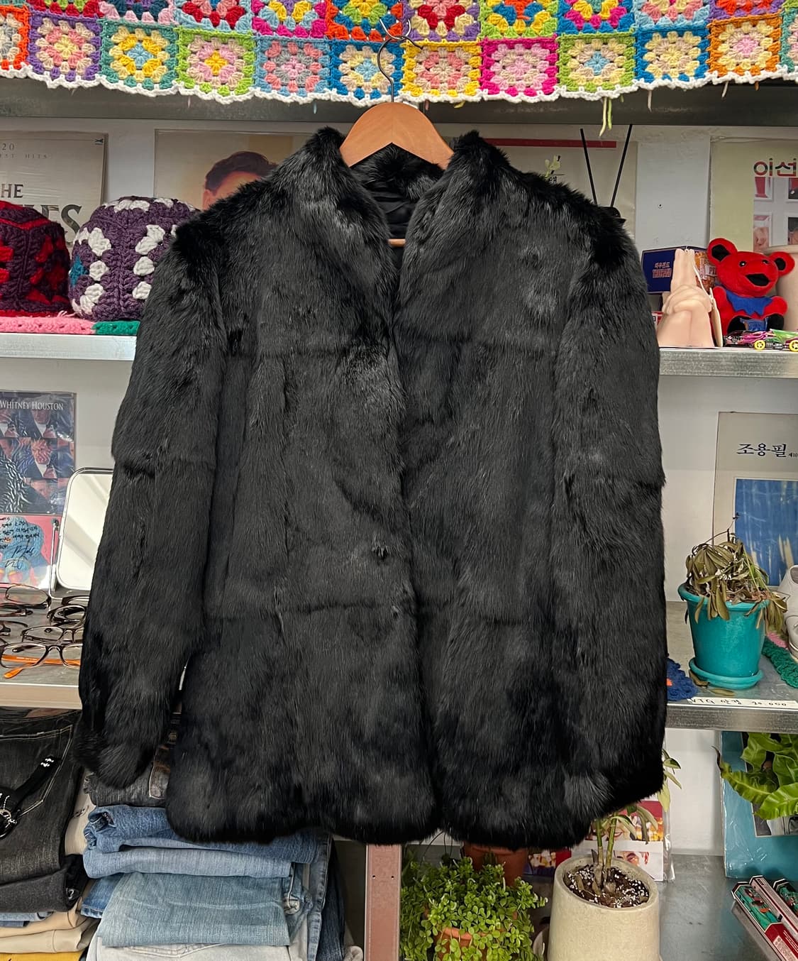 Vintage Y2K Black Fur Jacket 상품이미지1