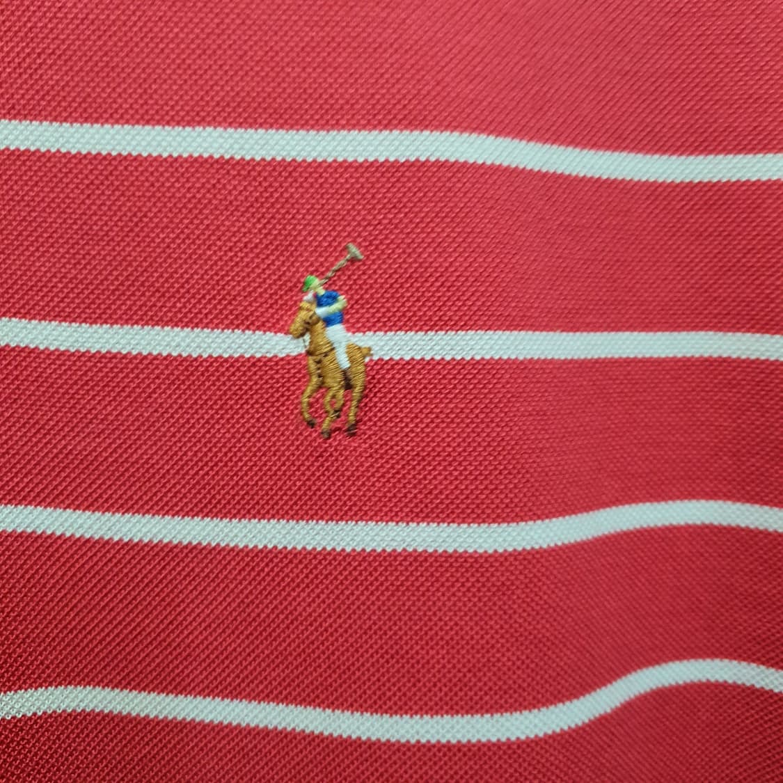 폴로 랄프로렌 스트라이프 반팔 카라티 레드  상품이미지3