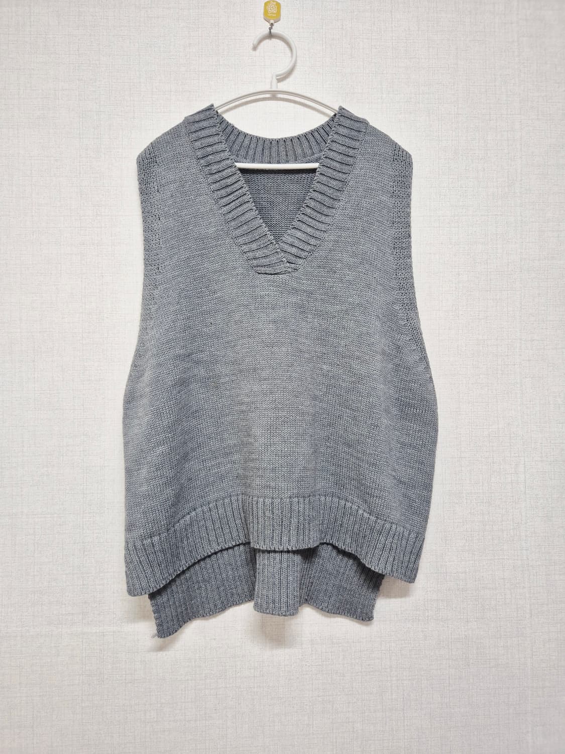 V넥 니트 조끼 그레이 상품이미지1