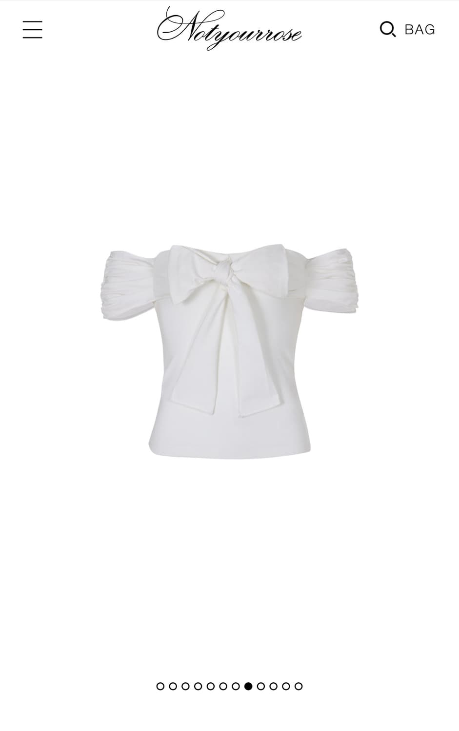 (새상품) 낫유어로즈 Notyourose 오프숄더 ribbon top 상품이미지2