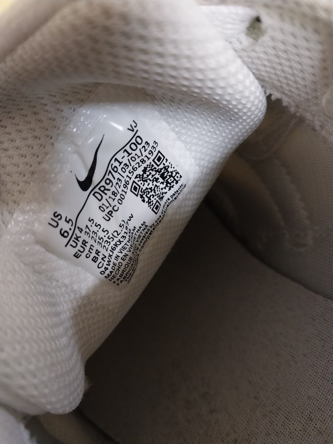 여성 나이키 테크 헤라 화이트 런닝화, 운동화 (235) 상품이미지9