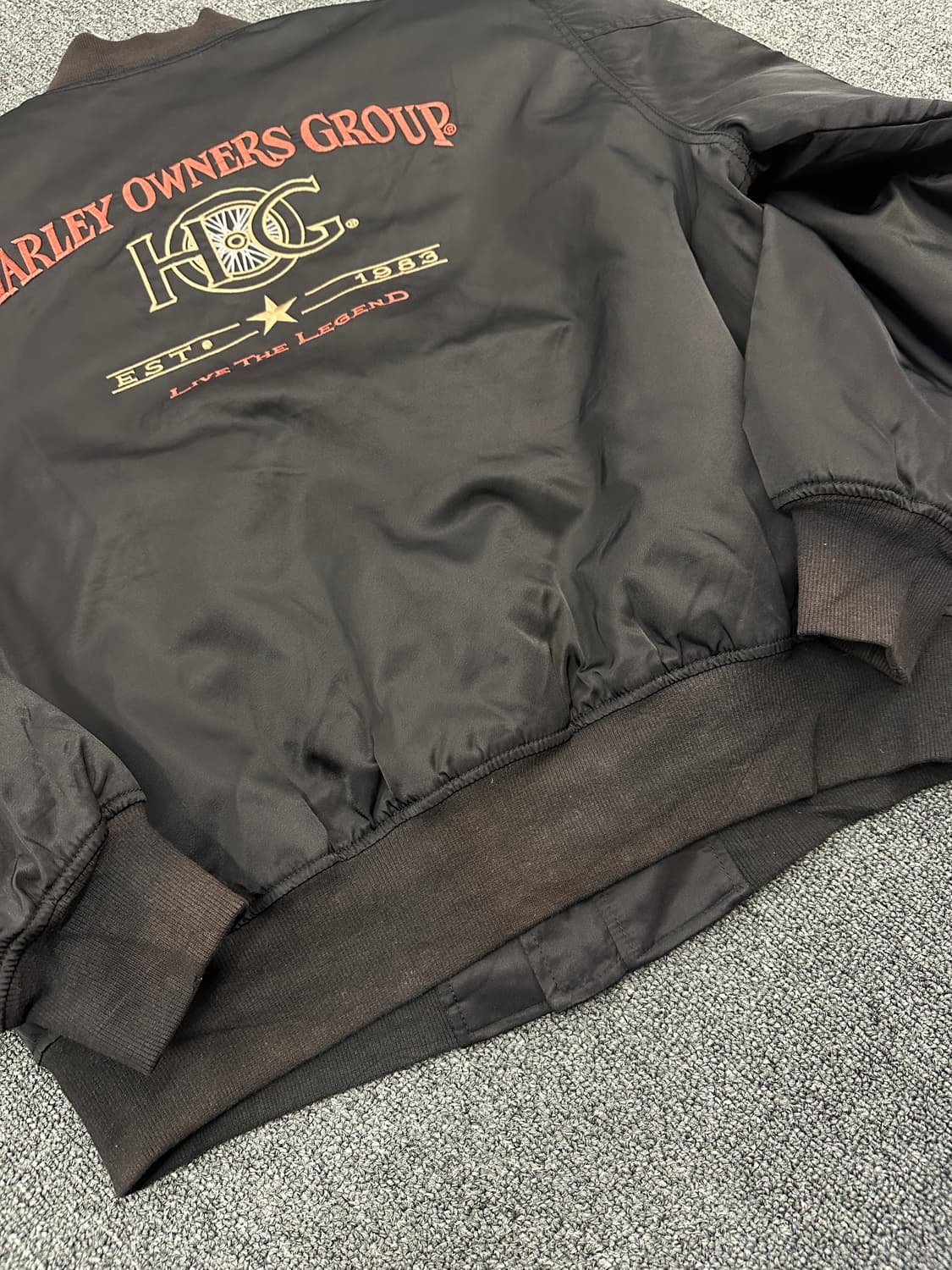 L) HOG 할리데이비슨 오너 그룹 ma-1 항공자켓 블랙 상품이미지6