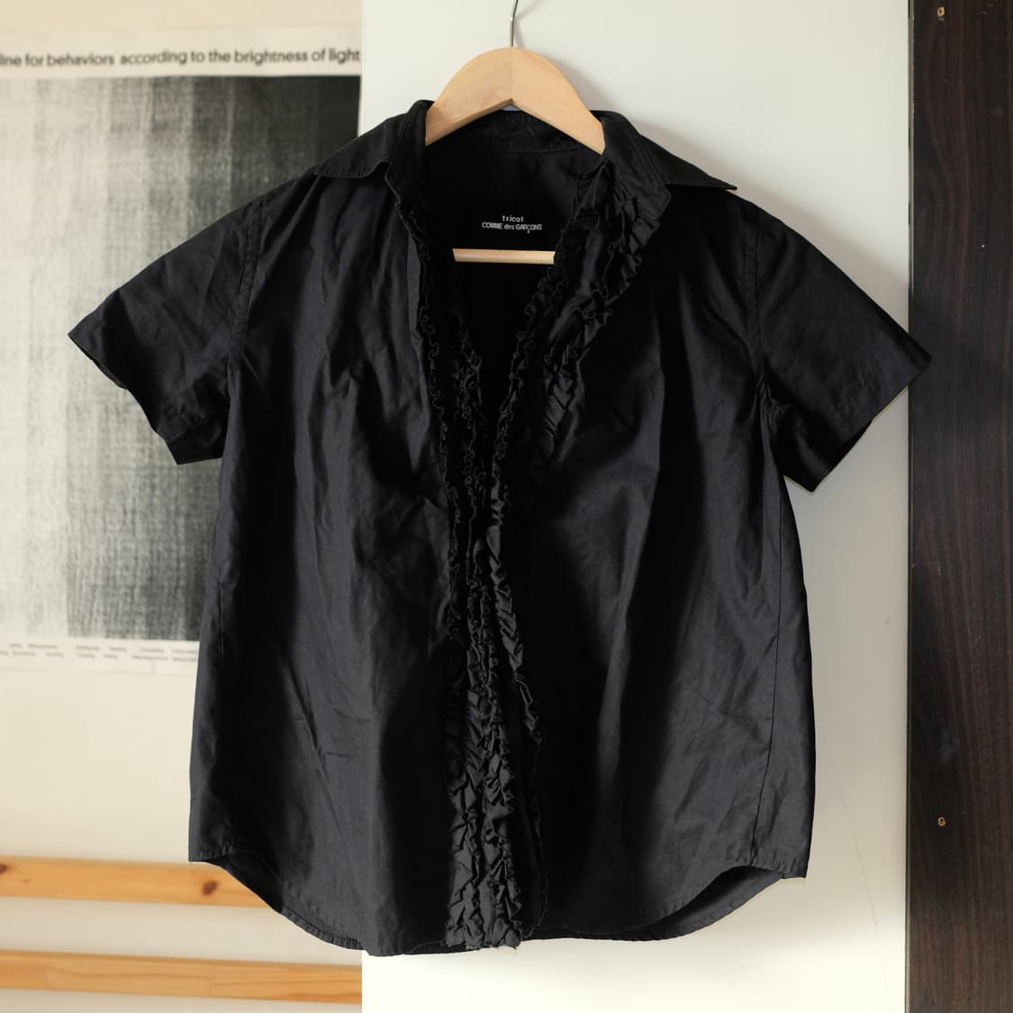 tricot 꼼데가르송 반팔 블라우스 블랙 xs 상품이미지4