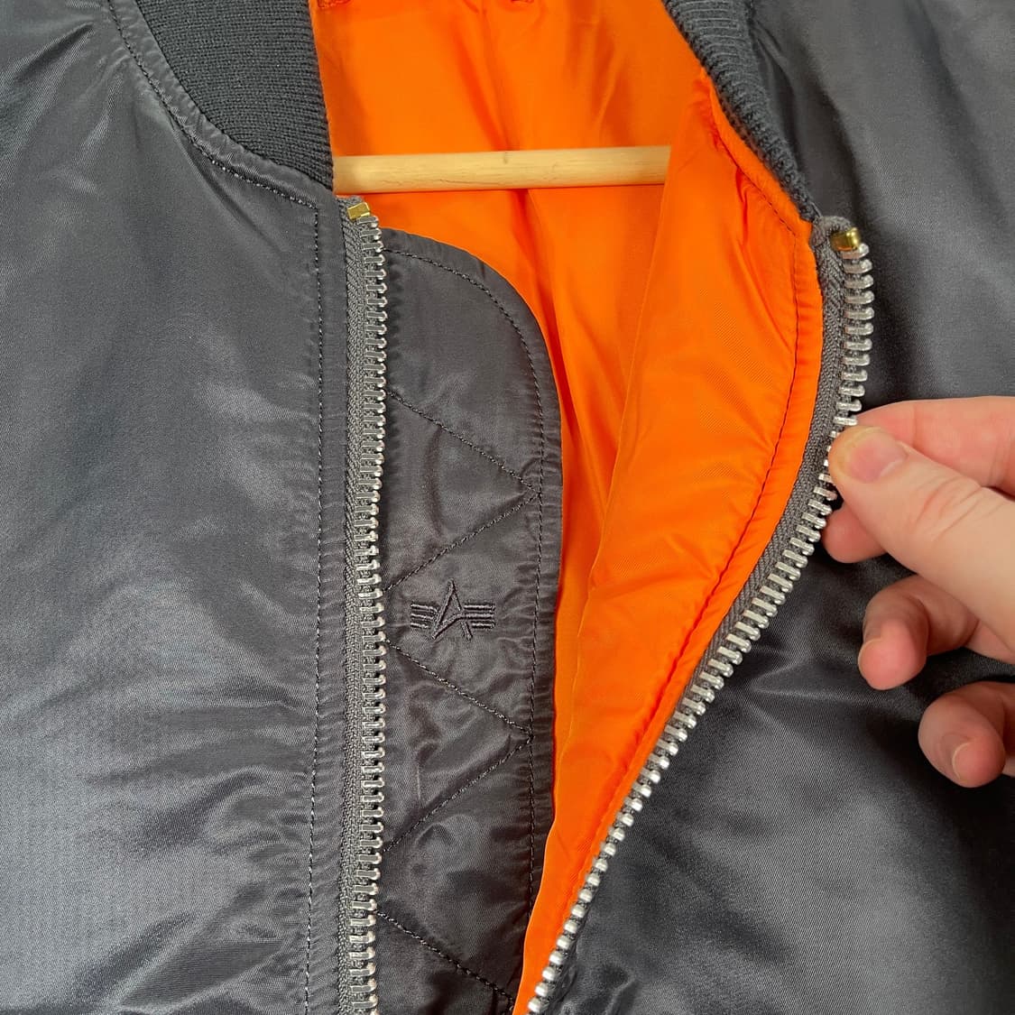 80s 미공군 납품용 알파인더스트리 MA-1 플라이트자켓 그레이 상품이미지4