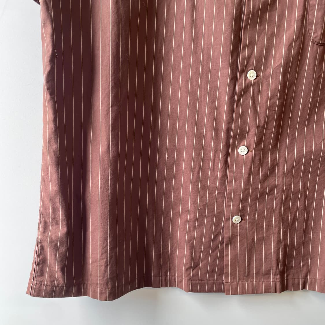 와코마리아 스트라이프 오픈카라 반팔셔츠 상품이미지4