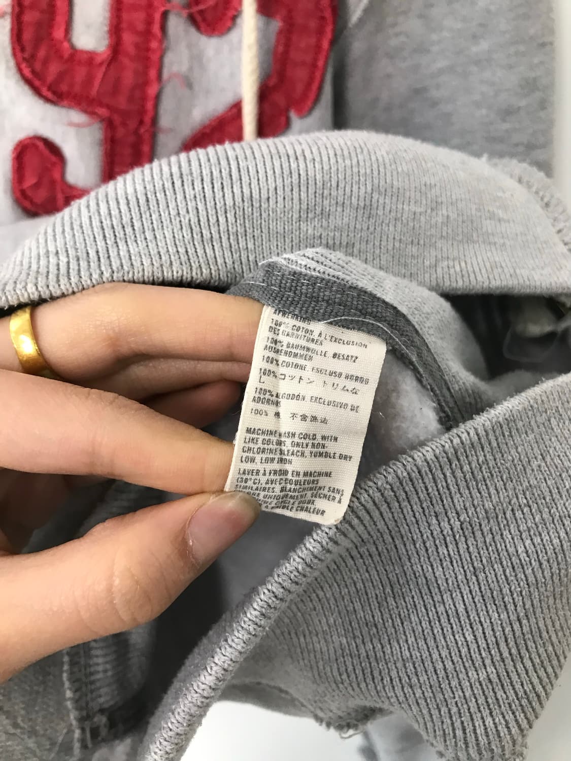 아베크롬비 y2k 와투케 헤비코튼 그레이 후드집업 상품이미지5