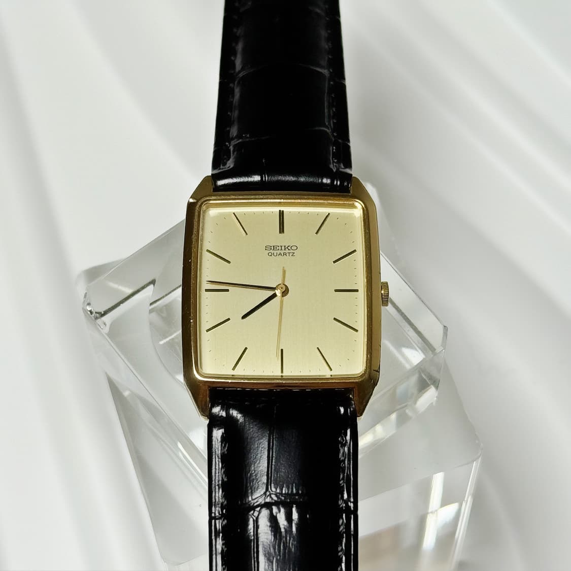 80s90s 빈티지 세이코 미니멀 골드 탱크 워치 상품이미지5