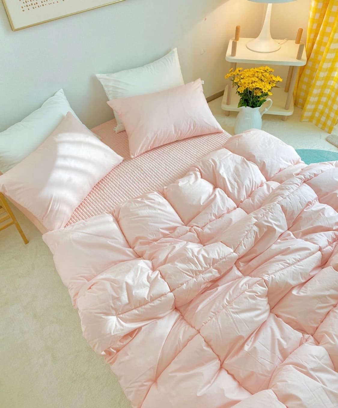 빈후맘 홈메이드 연핑크 차렵이불 슈퍼싱글 상품이미지1