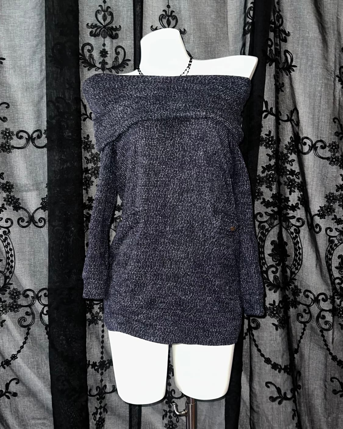 Navy lovely ribbon knitwear 상품이미지3