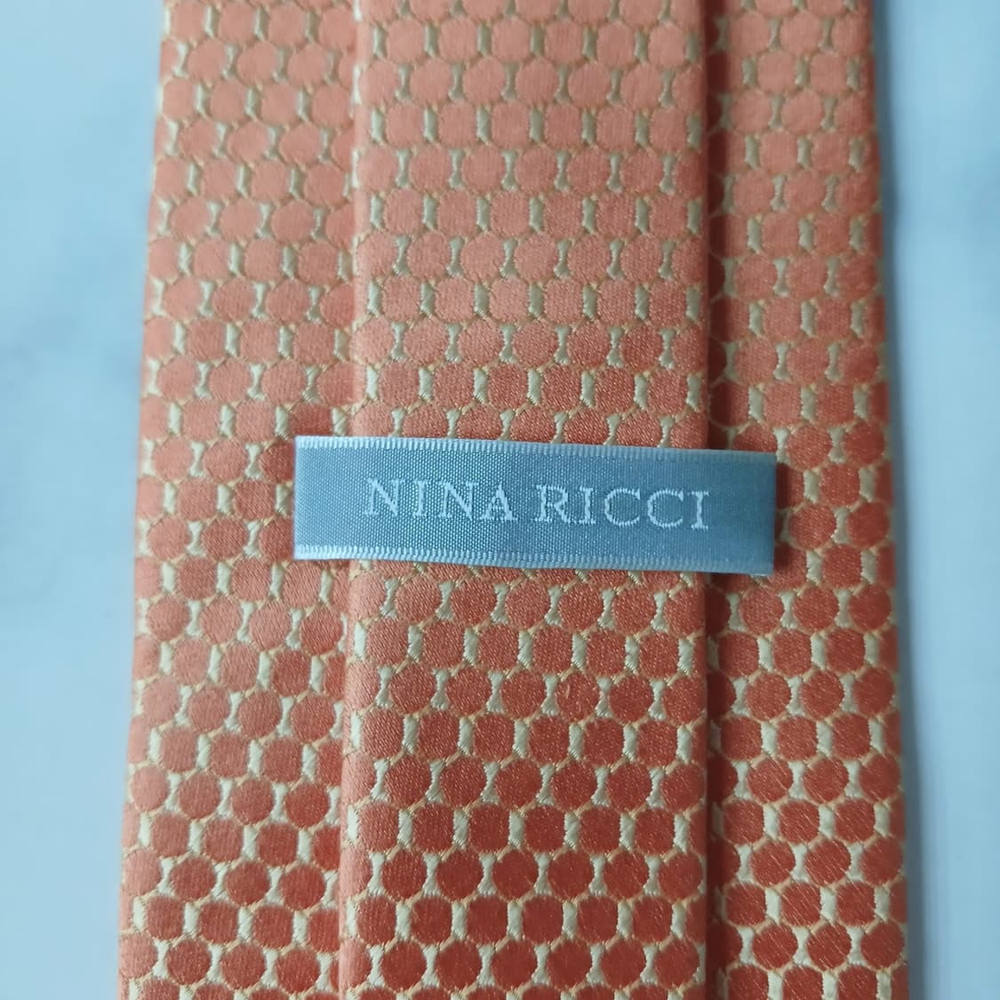 니나리치 실크 오렌지 패턴 넥타이 8.6cm A+등급 E732 상품이미지9
