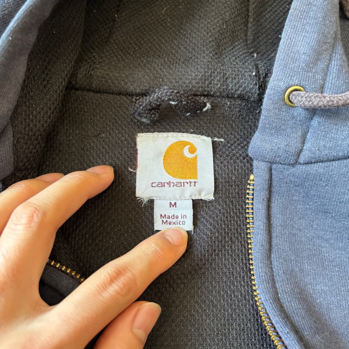 칼하트 정품 써멀 페이딩 네이비 후드 집업 상품이미지4