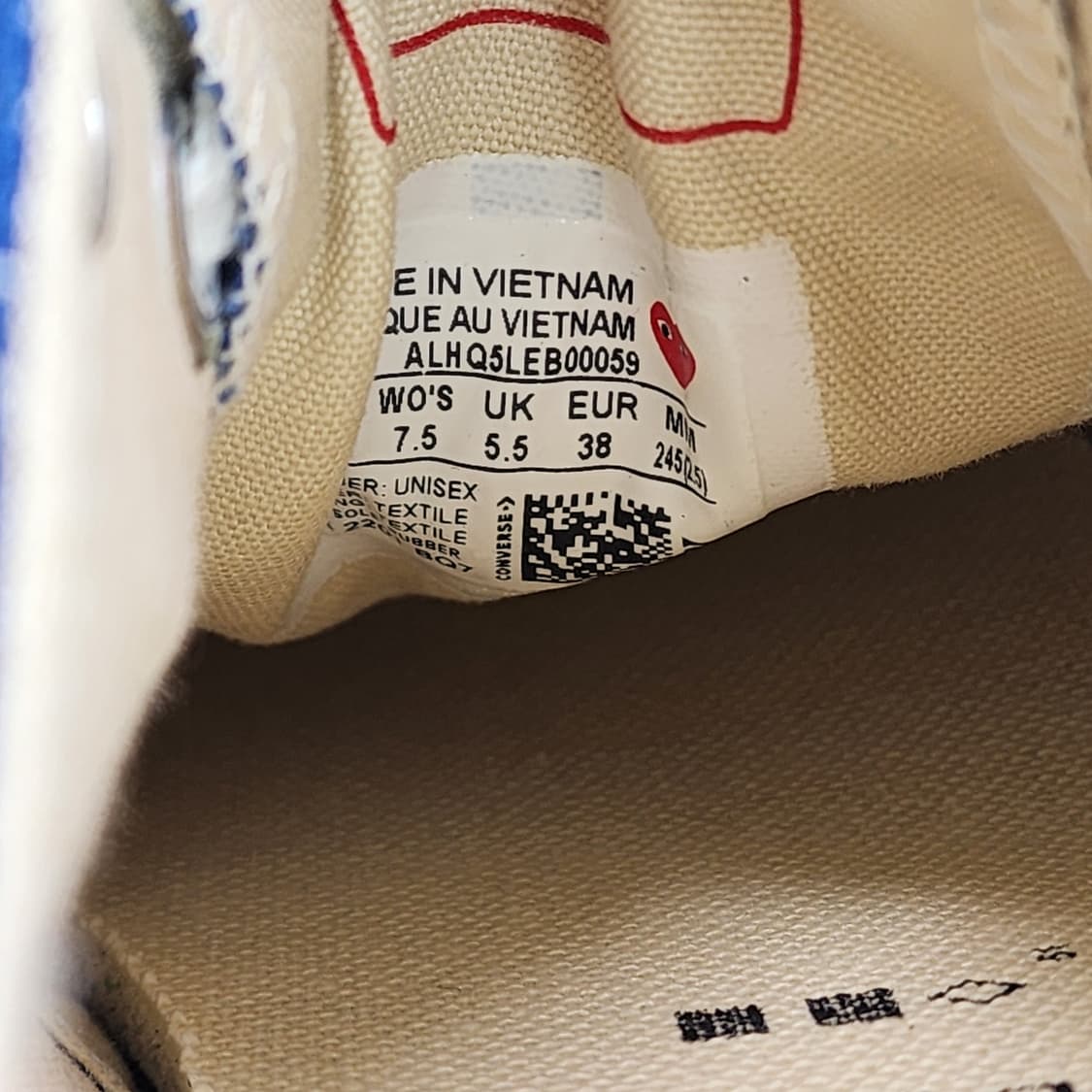 [245] 컨버스 X 꼼데가르송 척 70 로우 블루 쿼츠 상품이미지10