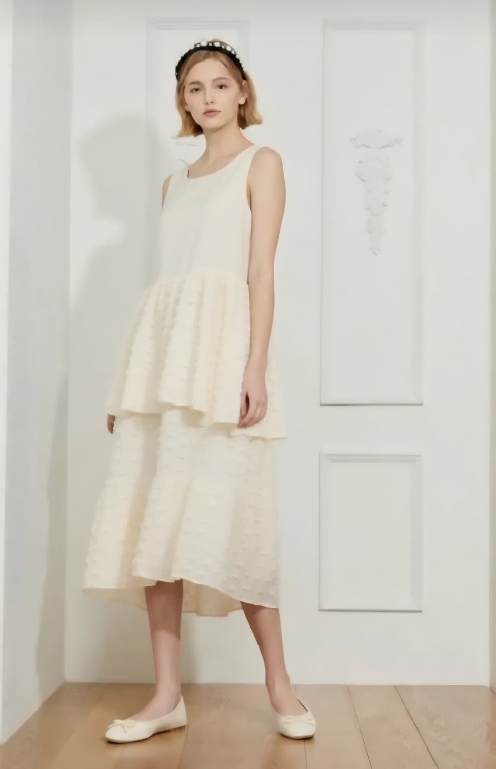 (새상품,크림색상)오즈세컨 원피스 44사이즈 상품이미지1