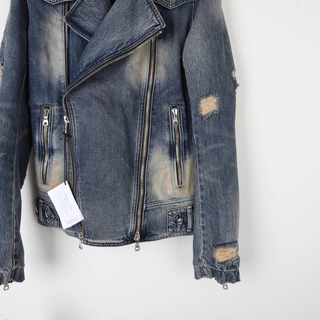 S / BALMAIN 발망 워싱 데님 라이더 자켓 상품이미지4