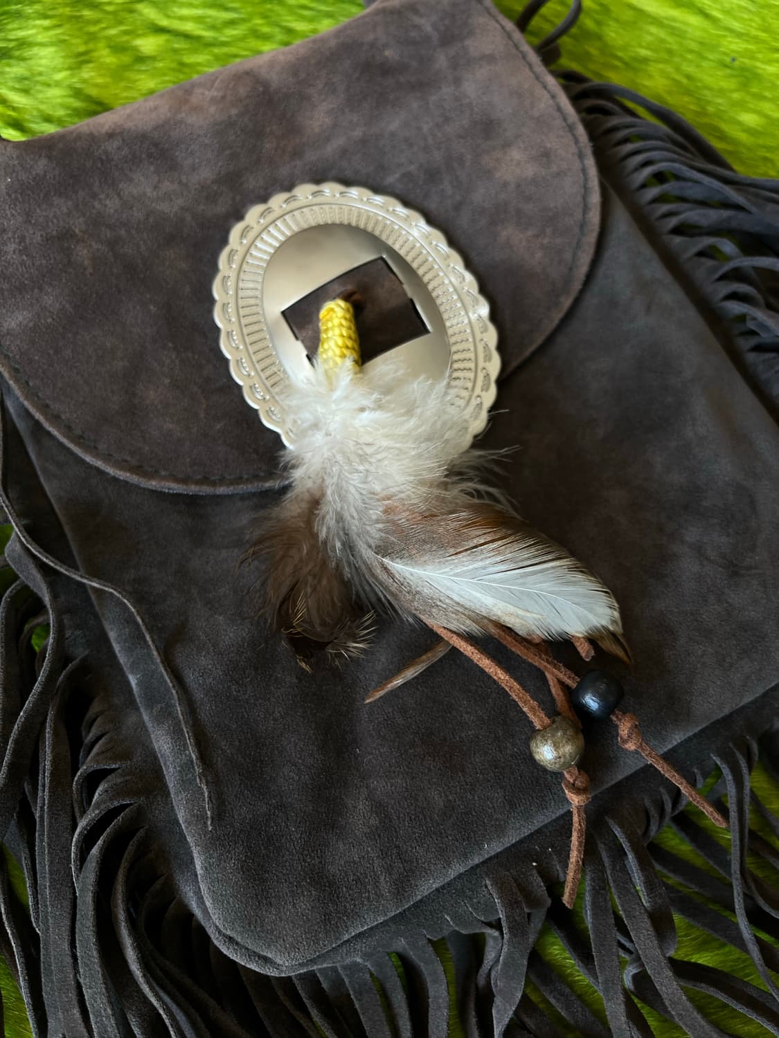 Western Vintage Real Leather Fringe Bag 상품이미지5