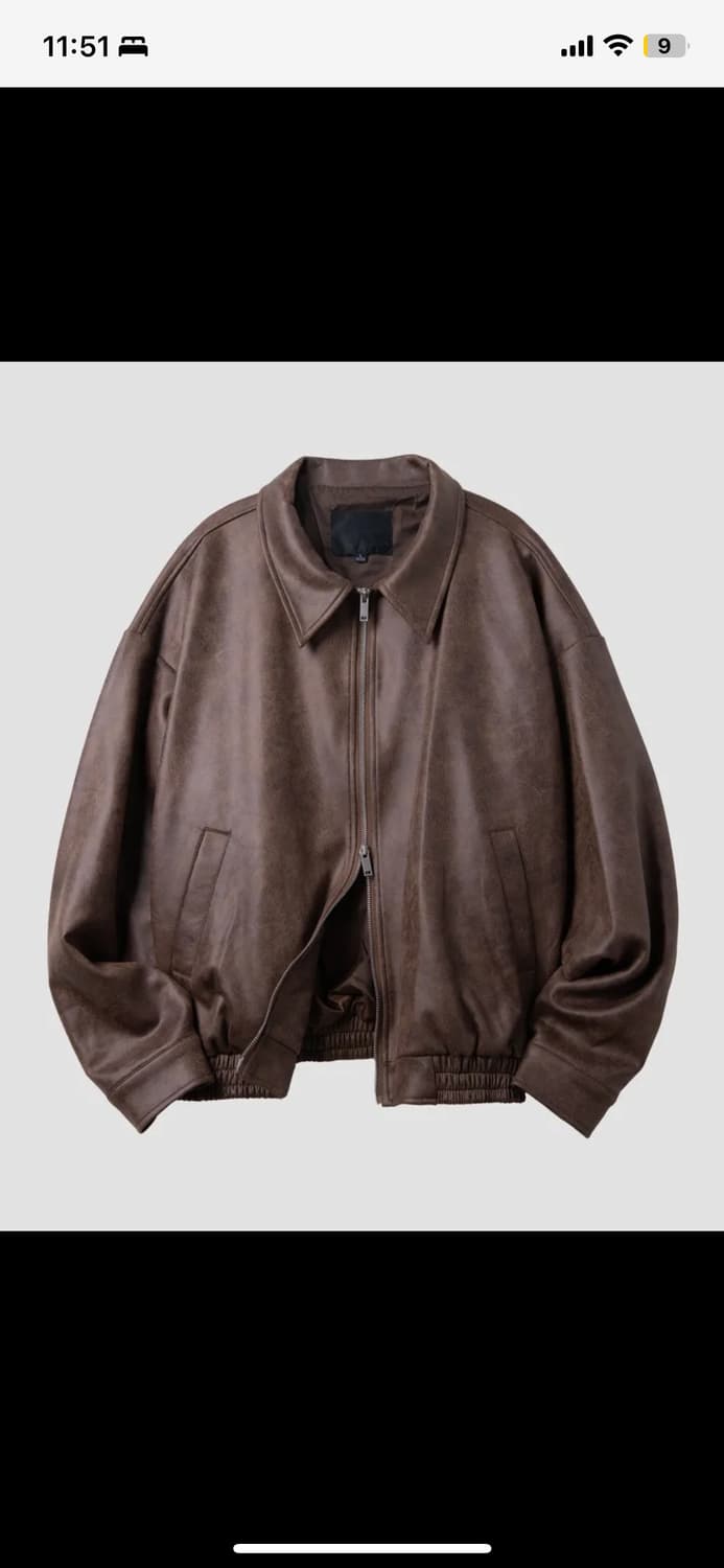 비건 스웨이드 오버핏 미니멀 인시전 스트레이트 집업 자켓 상품이미지1