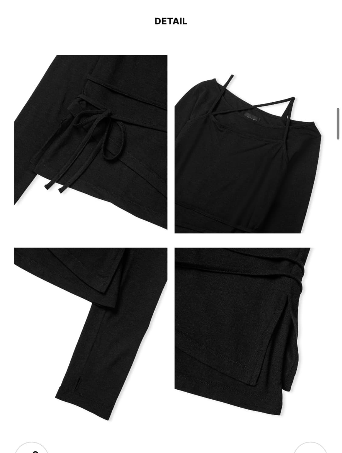 (새상품) 레더리 더블 스트랩 레이어드 슬리브리스 탑 세트 BLACK 상품이미지8