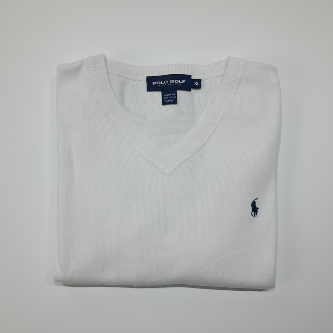 CL058 XL 폴로 골프 90s USA  퓨어 화이트 코튼 시그니처  상품이미지6