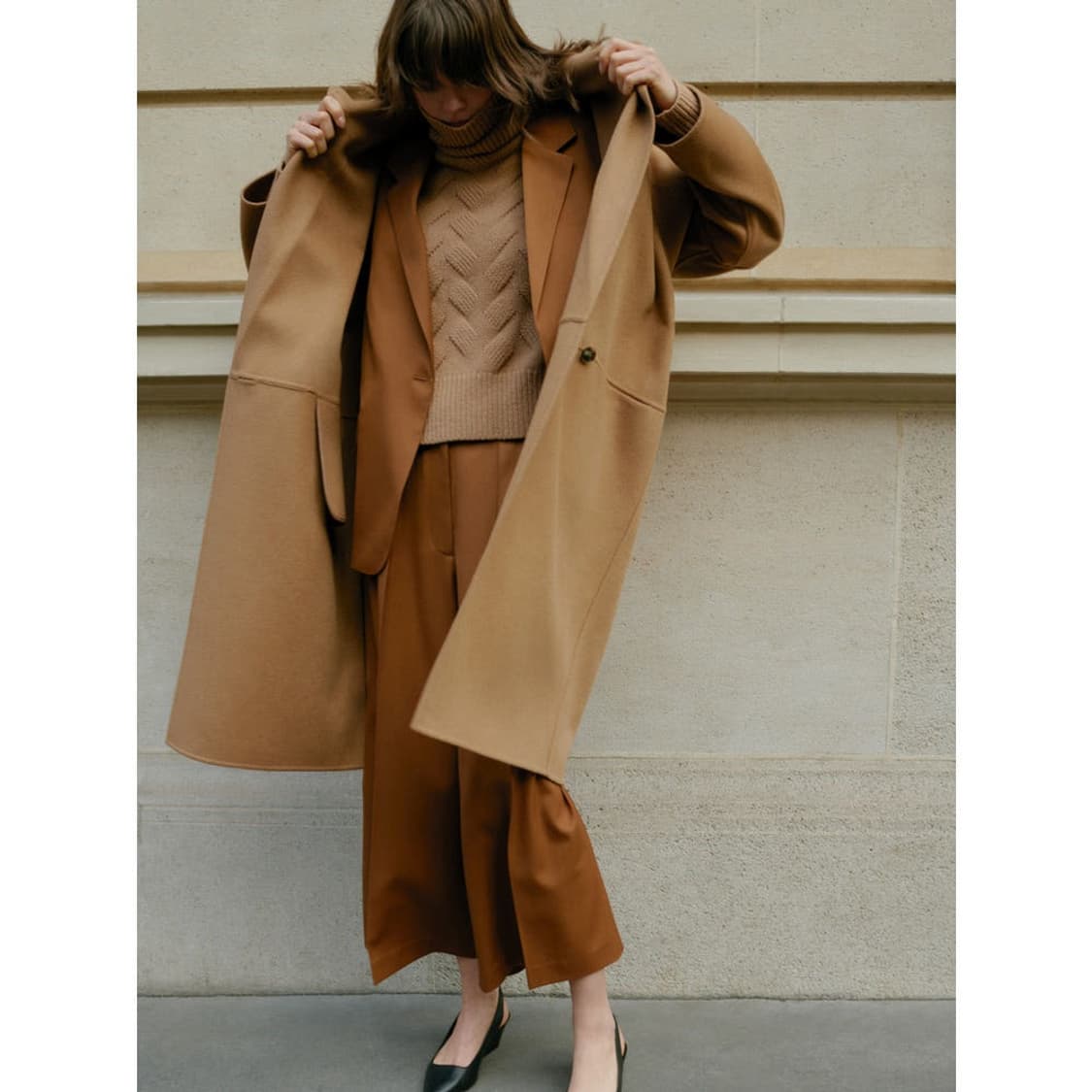 유니클로 X 꼼뜨와데꼬또니에 울코트 L 사이즈 상품이미지2