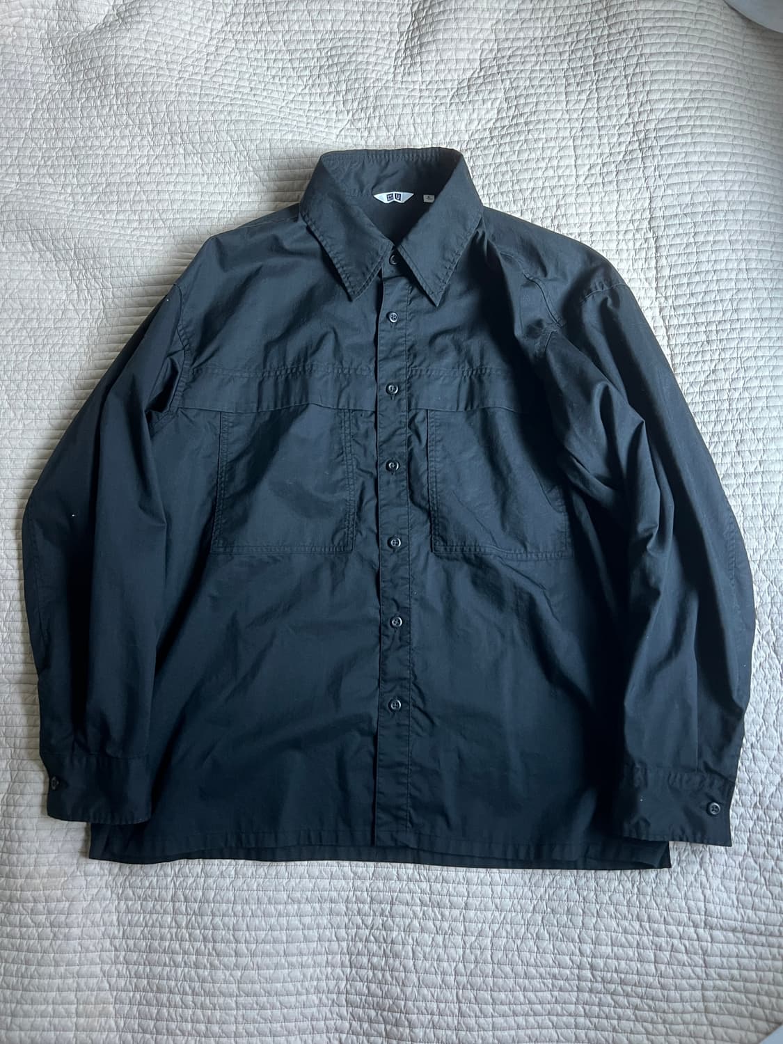 유니클로u 워크오버셔츠 블랙 XL 상품이미지1