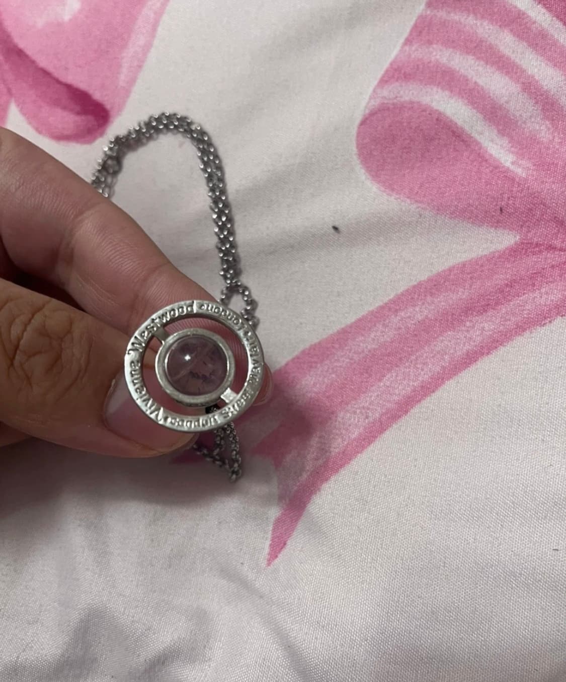 비비안웨스트우드 orb 목걸이 핑크 상품이미지2