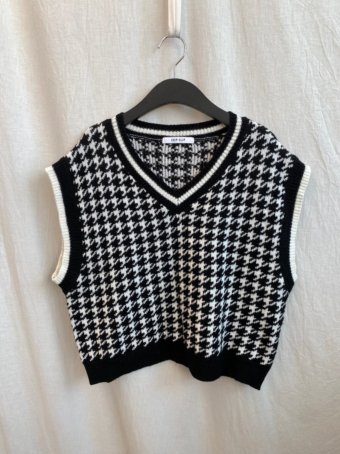 CHIP CLIP 하운드투스 니트 베스트(M) 상품이미지1