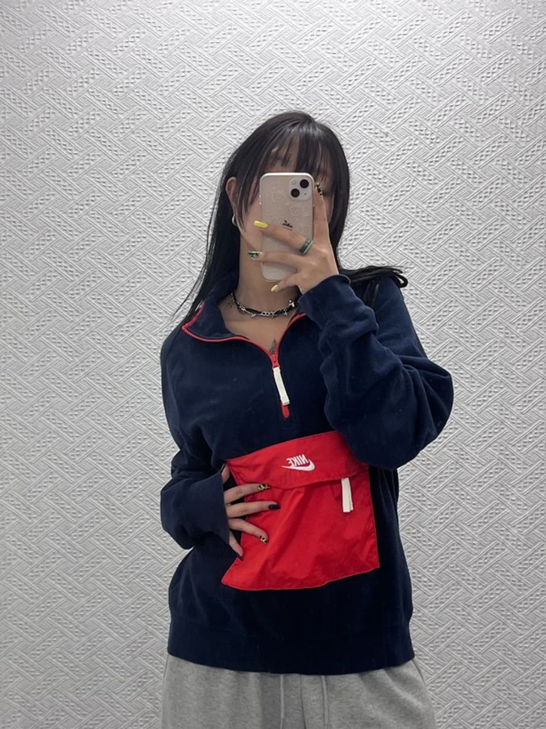 나이키 올드스쿨 레트로 00's포켓 플리스 반집업 아노락 L C07504 상품이미지1