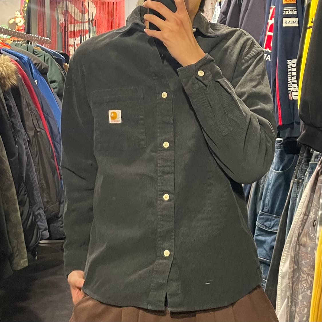 [IM] carhartt 칼하트 차콜 코듀로이 셔츠 상품이미지2