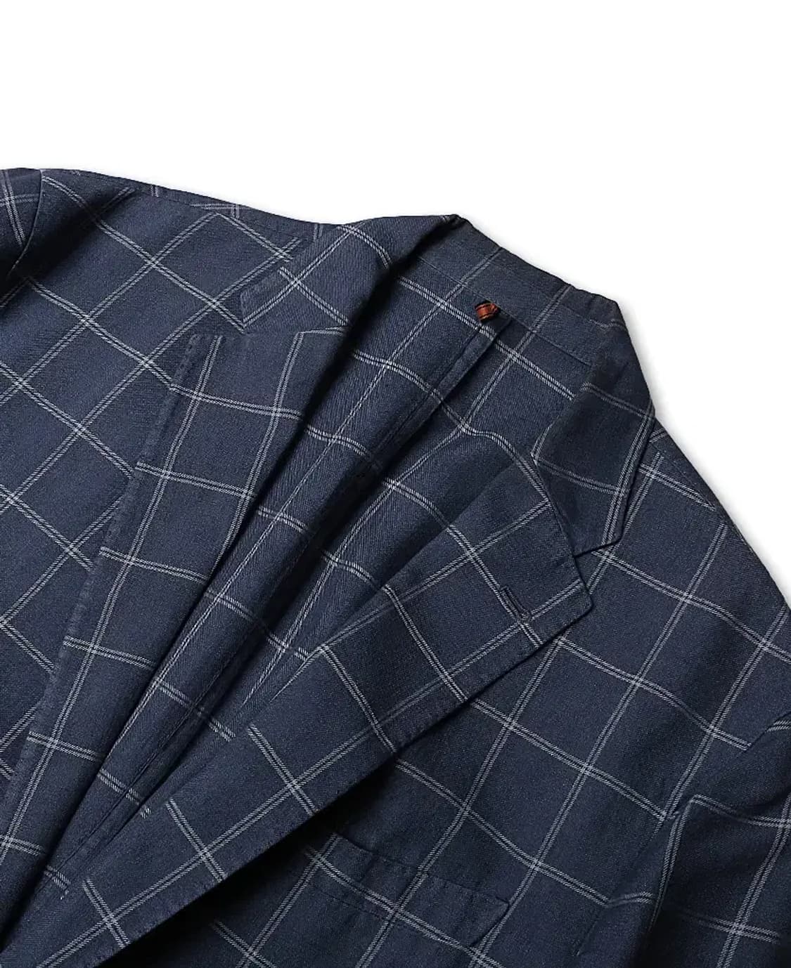 꼬르넬리아니 [Corneliani] 린넨 울 실크 이태리 체크 자켓 상품이미지2