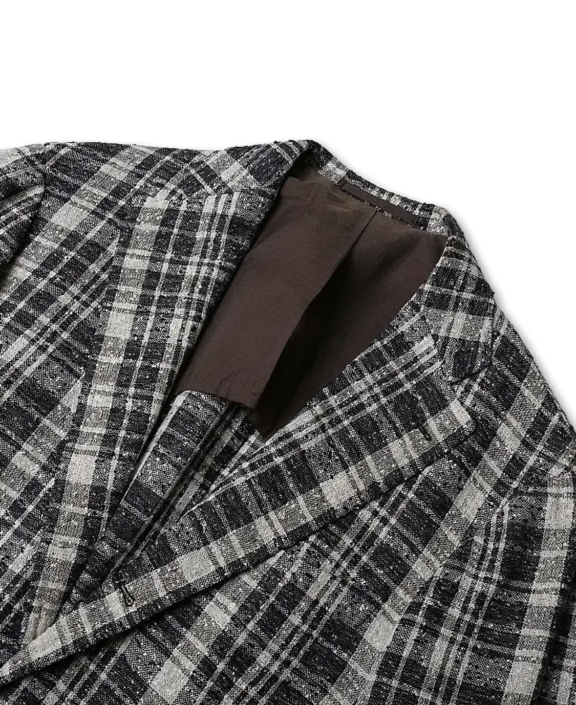 링자켓 [Ring Jacket RJ] 텍스처드 린넨 나일론 체크 자켓 상품이미지2