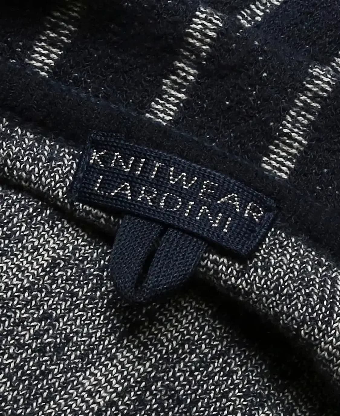 라르디니 [Lardini] 네이비 스트라이프 코튼 나일론 니트 자켓 상품이미지5