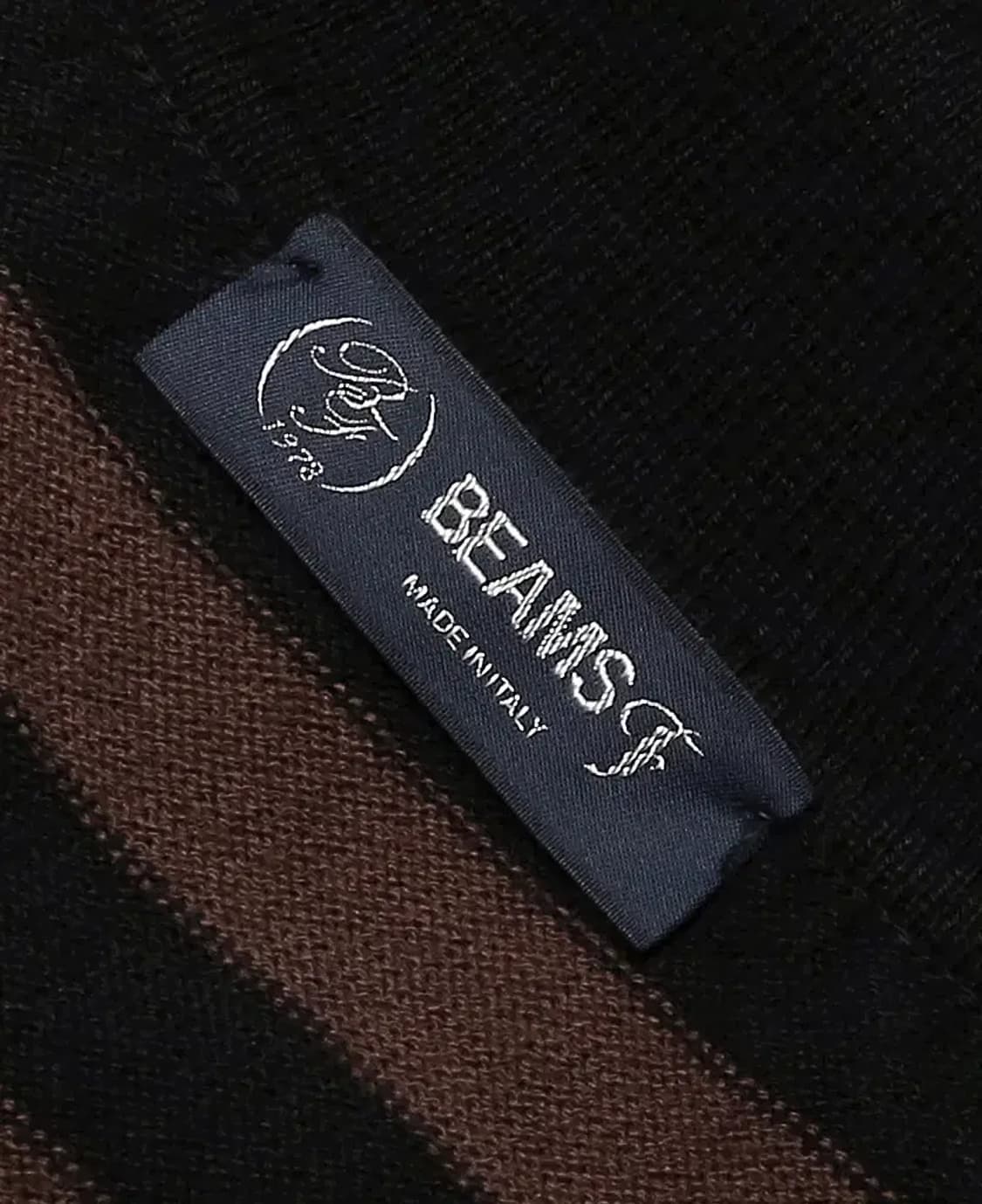 빔즈 에프 [Beams F] 바움울레 코튼 스트라이프 오픈칼라 반팔 니트 상품이미지5