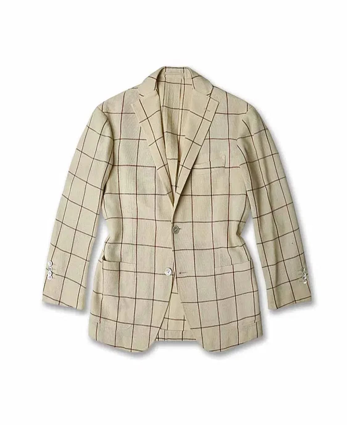 링자켓 [Ring Jacket] 울 알파카 버건디 체크 자켓 상품이미지1