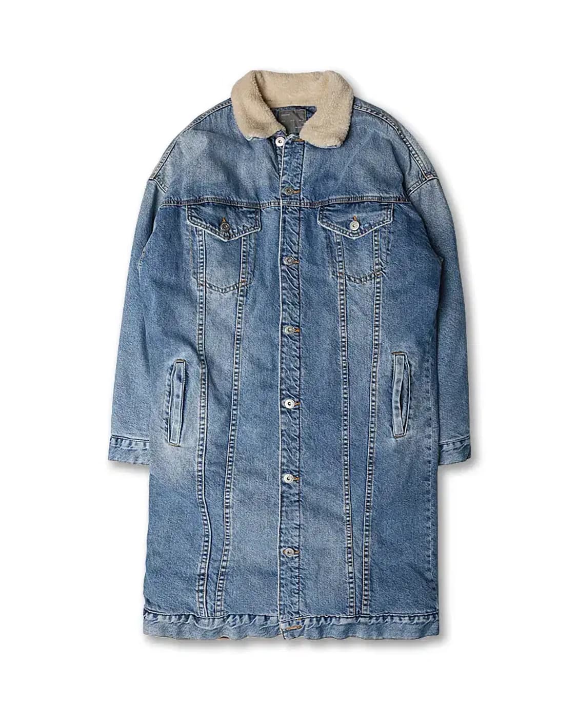 자라 [Zara] 시어링 롱 데님 자켓 상품이미지1