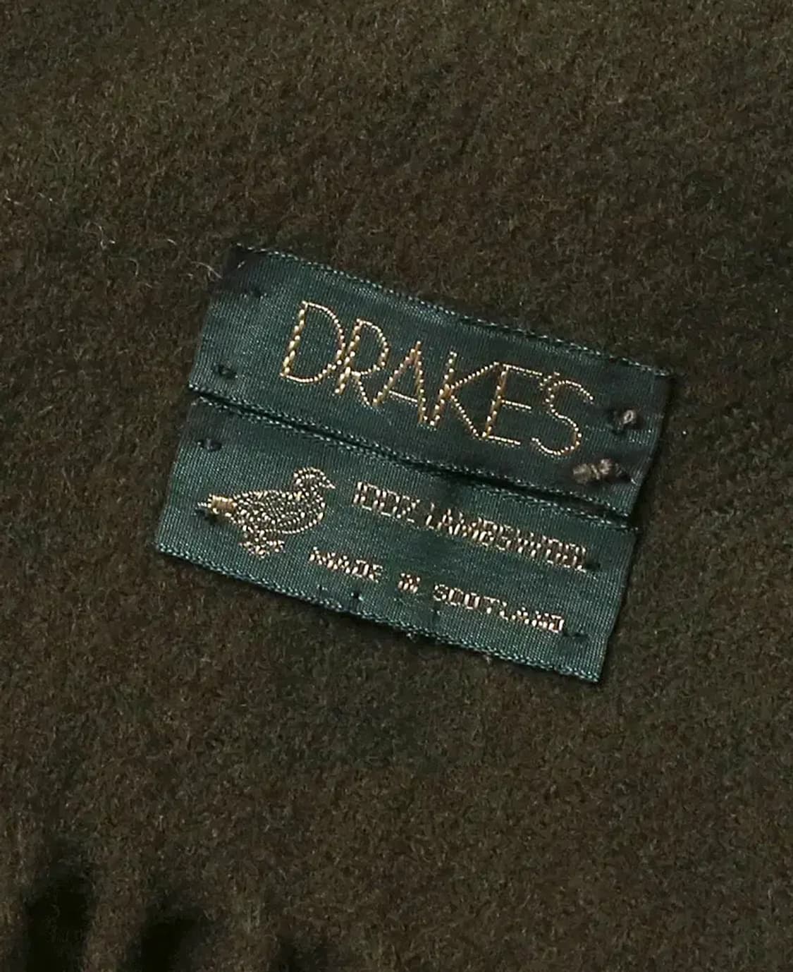 드레익스 [Drake's] 100% 램즈울 카키 머플러 스코틀랜드 상품이미지3