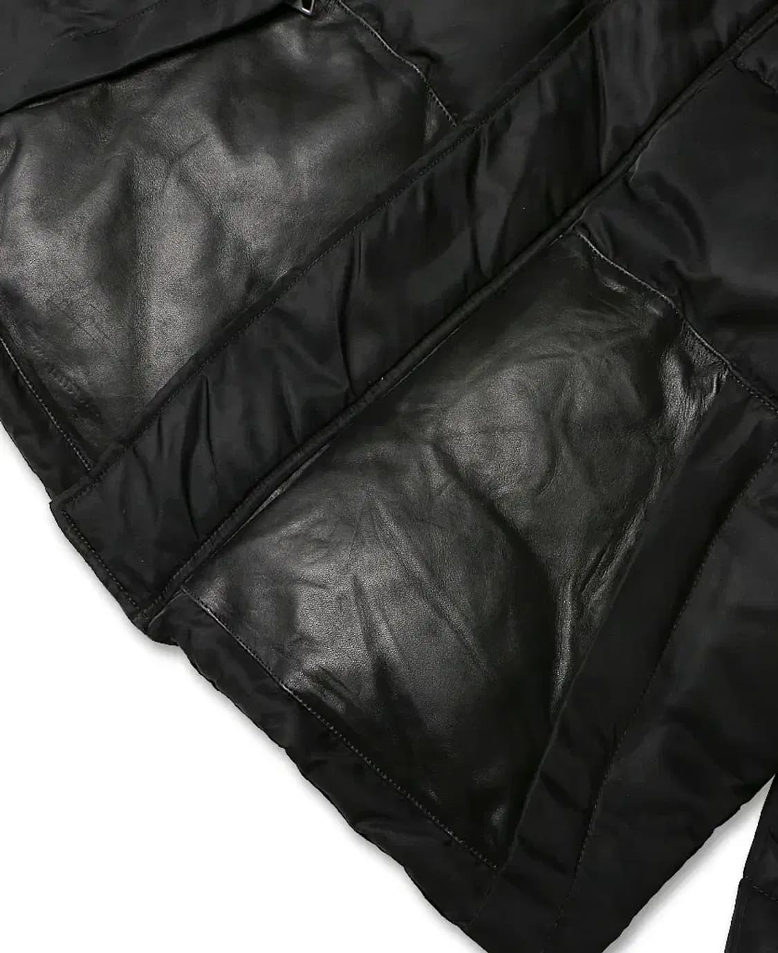 올세인츠 [Allsaints] 레더 배색 블랙 숏 패딩 자켓 상품이미지3