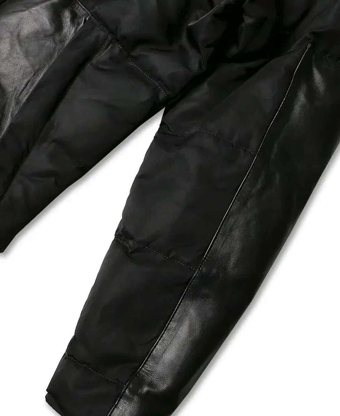 올세인츠 [Allsaints] 레더 배색 블랙 숏 패딩 자켓 상품이미지4