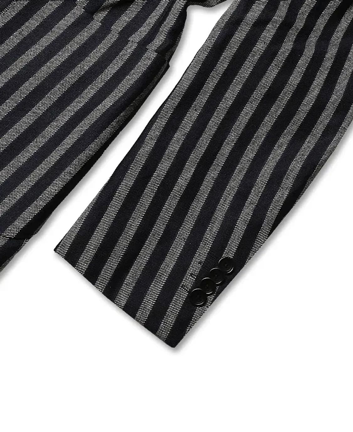 빔즈 에프 [Beams F] 스트라이프 실크 플랙스 울 재패니즈 자켓 상품이미지3