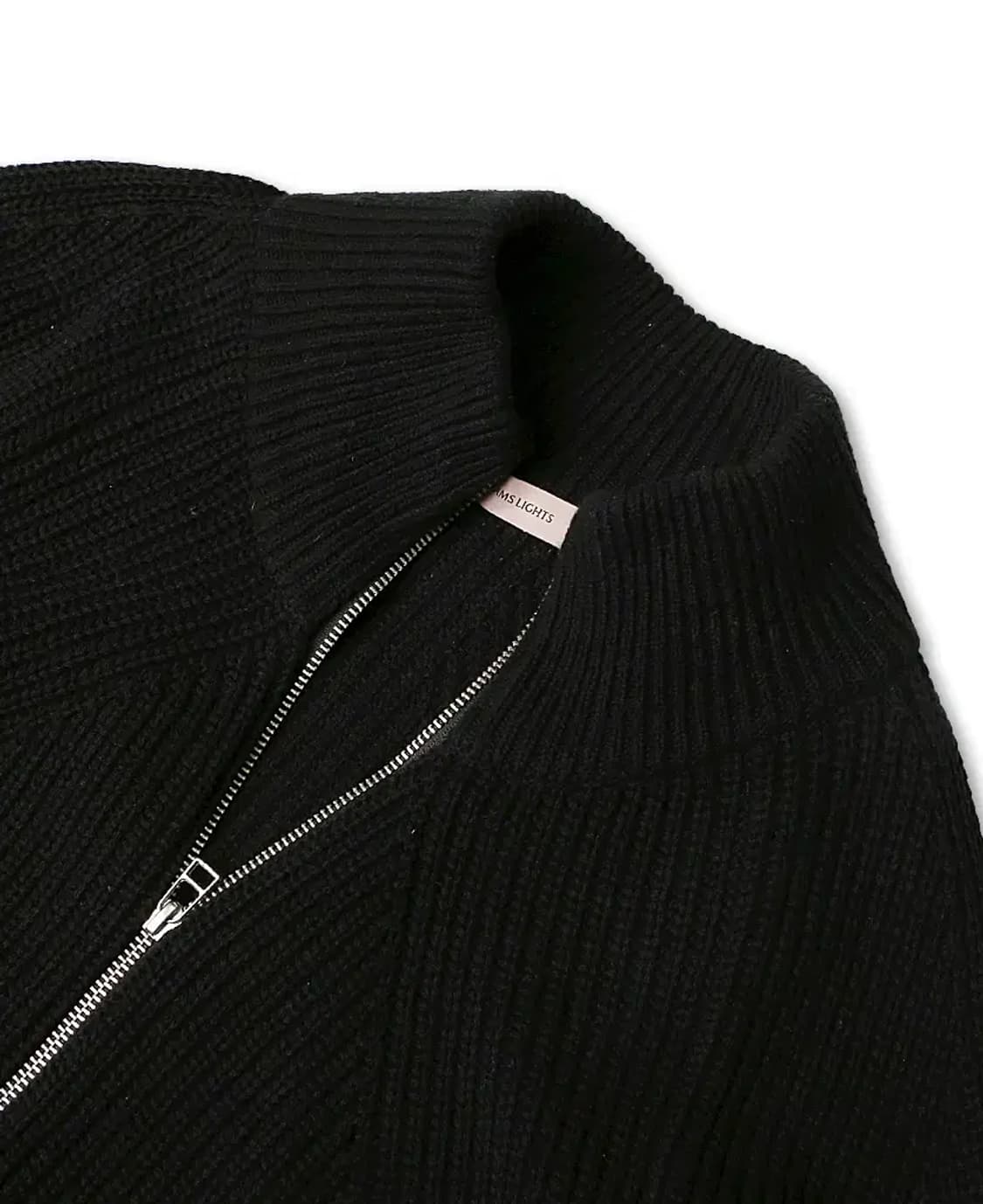 빔즈 라이트 [Beams Lights] 블랙 니트 투웨이 짚업 가디건 상품이미지2