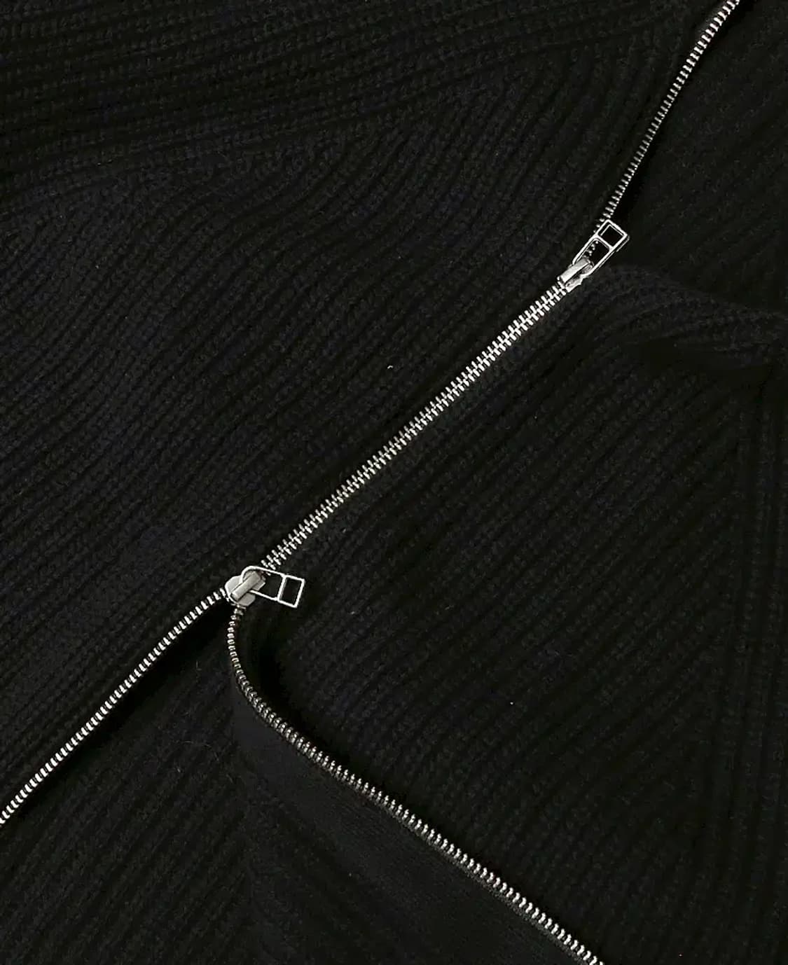 빔즈 라이트 [Beams Lights] 블랙 니트 투웨이 짚업 가디건 상품이미지3