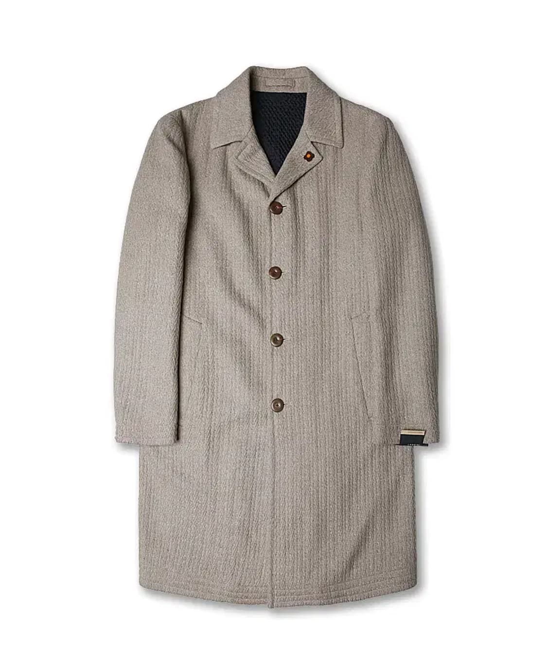 라르디니 [Lardini] 베이지 텍스처드 울 이태리 싱글 코트 상품이미지1