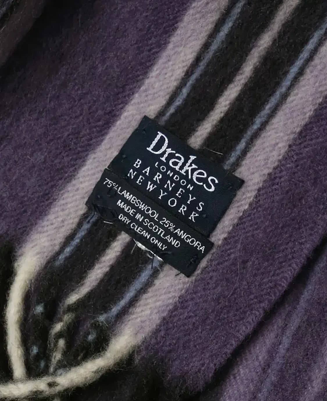 드레익스 [Drake's] 퍼플 스트라이프 바니스 뉴욕 울 앙고라 머플러 상품이미지4