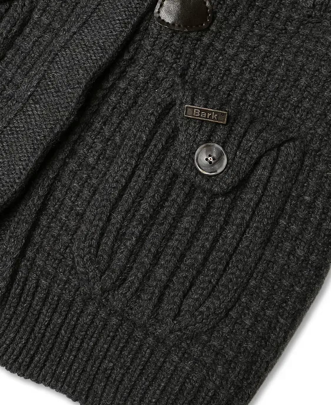 바크 [Bark] 차콜 울 후드 니트 더플 코트 상품이미지4