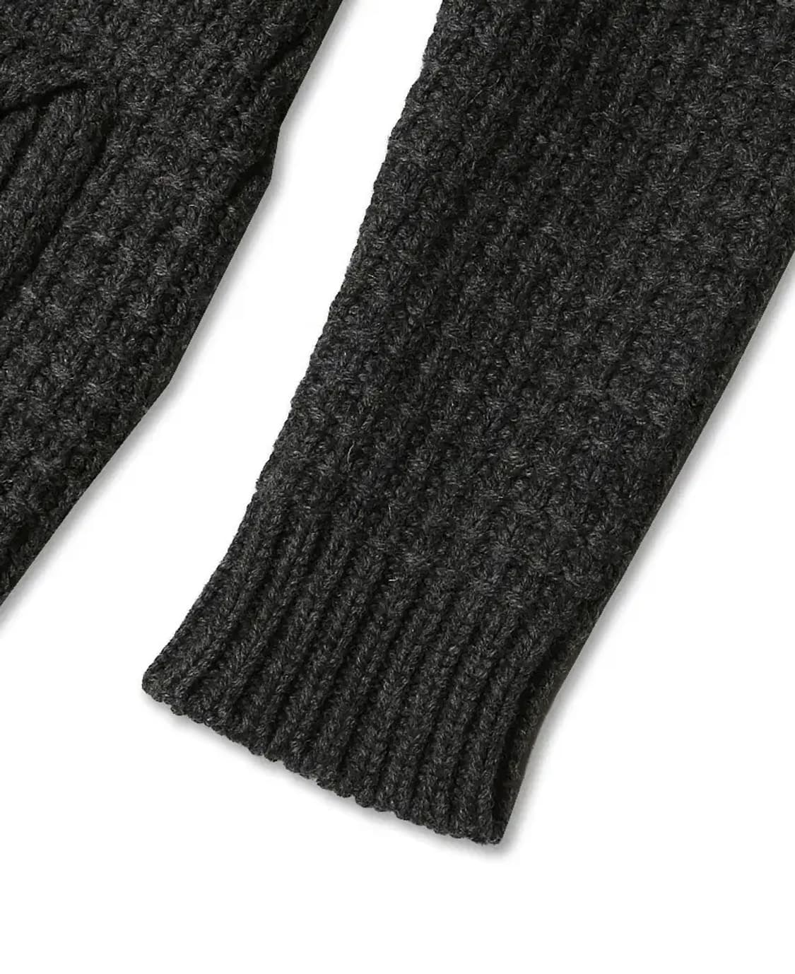 바크 [Bark] 차콜 울 후드 니트 더플 코트 상품이미지5