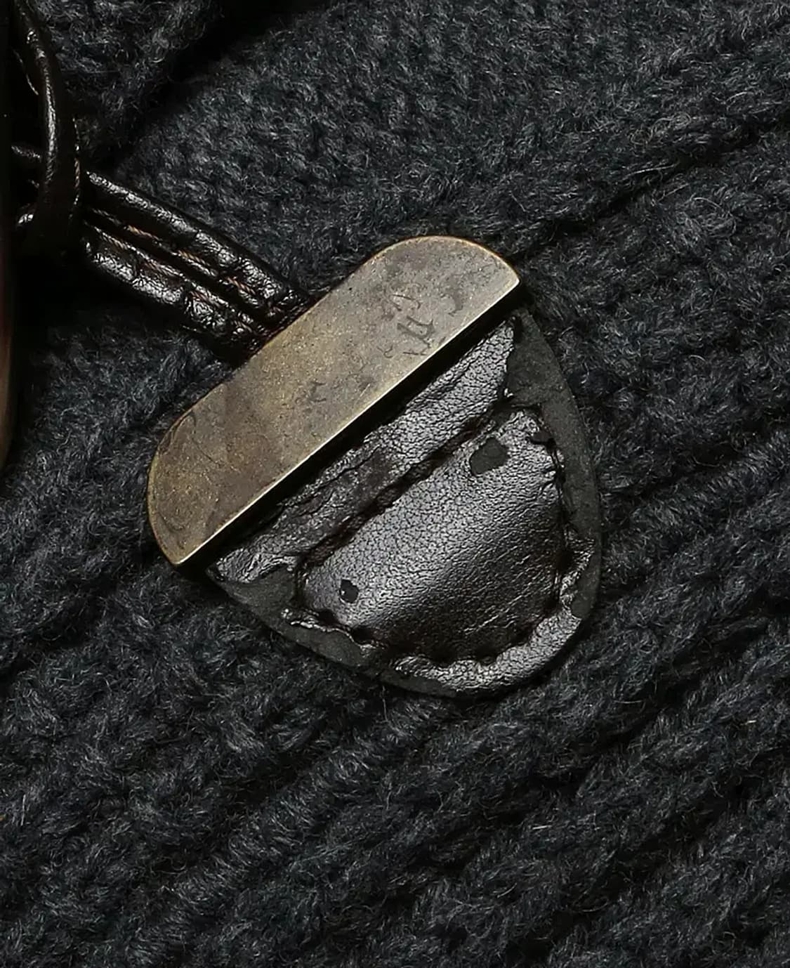 바크 [Bark] 차콜 울 후드 니트 더플 코트 상품이미지8