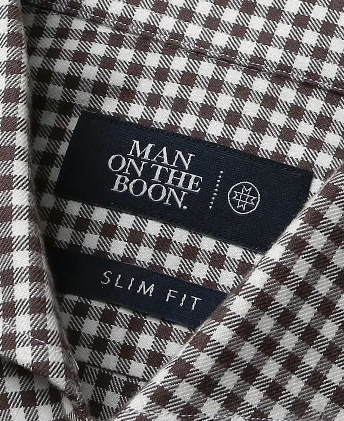 맨온더분 [Man On The Boon] 아이보리 브라운 체크 슬림 셔츠 상품이미지4